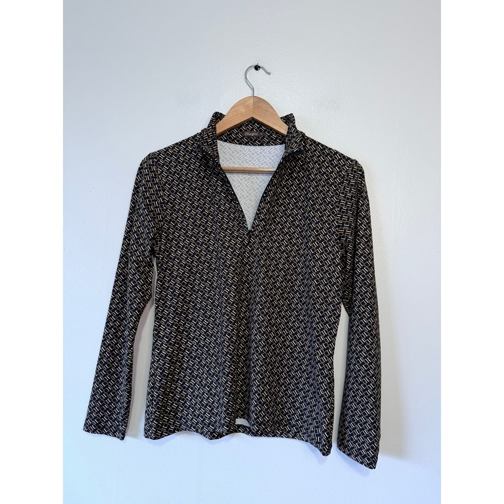 J. McLaughlin Catalina Cloth Geometric Link‎ Print Black Gold Womens M